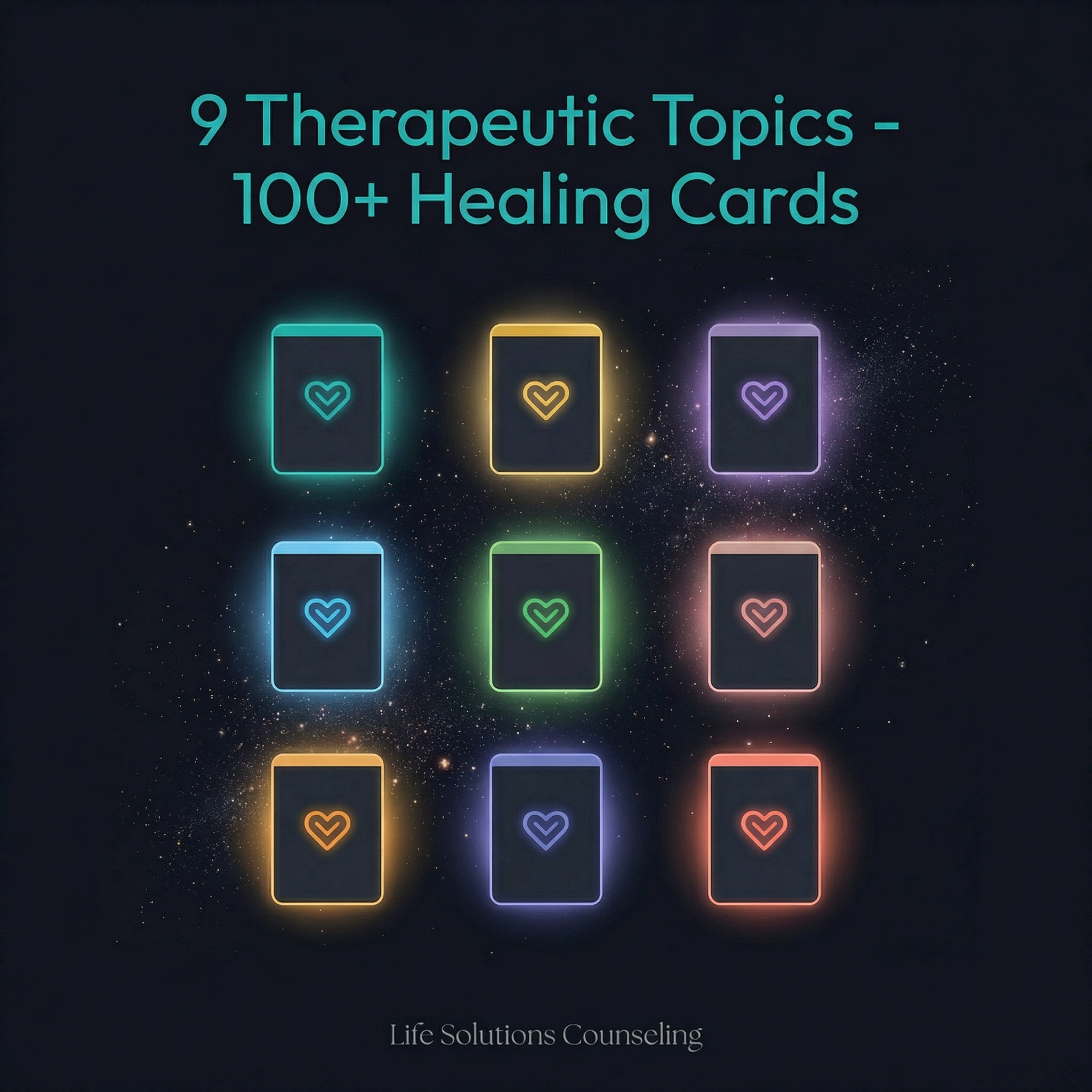 9 Therapeutic Topics - Healing Notecards App